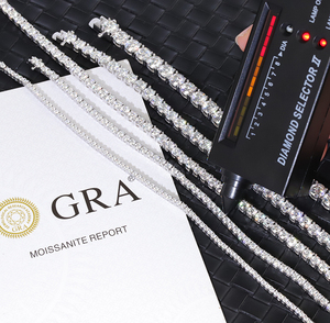 2mm-6.5mm Tennis <strong>Chain</strong> 100% <strong>Passed</strong> Diamond Test S925 Silver With GRA VVS Moissanite Tennis <strong>Chain</strong> Ready to Ship for Necklace - Product Image 3