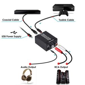 Convertidor de Audio Digital óptico Toslink Coaxial a RCA analógico L/R, convertidor DAC Digital SPDIF óptico a analógico, 3,5mm - Product Image 3