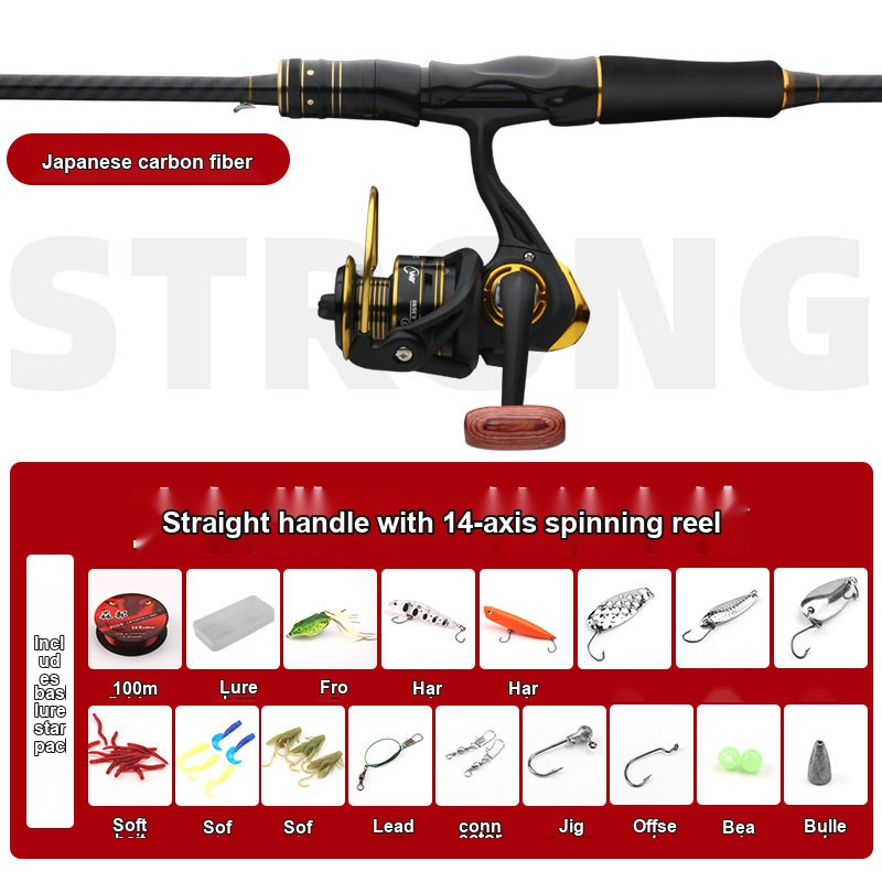 Carrete giratorio SpinningRodCombo básico 1 8m