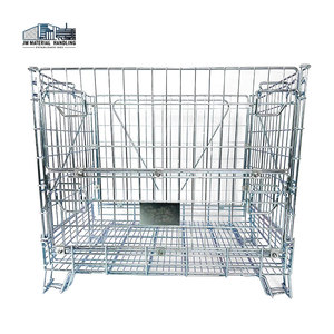 Contenedor plegable de malla metálica para almacenamiento al por mayor, contenedor de malla para almacenamiento de vino, contenedor de malla para equipo de carga y almacenamiento - Product Image 1
