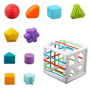 ของเล่นพลาสติก2025ของเล่นเขย่าแล้วมีเสียงสำหรับเด็ก3 + ปี Montessori unisex ลูกบาศก์พลาสติกสำหรับเด็กของเล่นพลาสติก20ชิ้น - Product Image 3