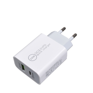 חם מכירה מפעל oem 20w סוג יציאה כפול-c לנו eu תקע מהיר usb pd qc3.0 קיר טעינה מהירה מטען מהיר עבור תשלום טלפון נייד