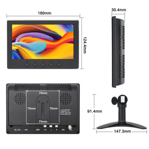 Monitor LCD de computadora de escritorio de 7 pulgadas de tamaño pequeño IPS de 1024x600 con monitor de pantalla táctil de interfaz AV/BNC/VGA/USB - Product Image 3