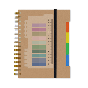 Wholesales 6.3&quot;x 8.2&quot;, A5 Hardcover Notebook College Ruled <strong>Large</strong> Spiral Notebook Pocket Transparent <strong>Sticky</strong> <strong>Note</strong> with Ruler - Product Image 4