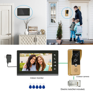 El Sistema de videoportero con cable de 7 pulgadas con timbre de cámara y monitor admite desbloqueo de intercomunicador de doble vía para Villa - Product Image 5