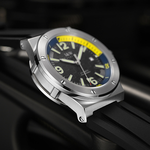 Addiessive nam sang trọng cơ khí đồng hồ màu đen tự động Diver với ban nhạc cao su chống nước thép trường hợp - Product Image 4