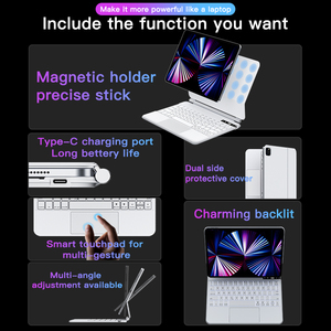IFacemall, funda para teclado de tableta con idioma personalizado, retroiluminación colorida mágica inteligente para iPad Pro 11, teclado mágico para iPad Air M3 2025 - Product Image 5