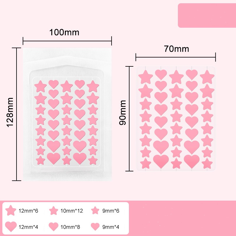 Coeur étoile rose 40pcs