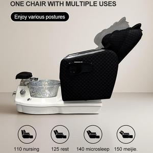 लक्जरी आधुनिक पेशेवर सिंहासन नाखून मैनीक्योर पैर की मालिश के साथ सैलून के लिए काले इलेक्ट्रिक पेडीक्योर कुर्सी - Product Image 2