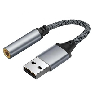 <strong>USB</strong> 2.0 a Male <strong>to</strong> 3.5MM Female Digital Audio <strong>Aux</strong> Headphone Jack Converter <strong>Adapter</strong> Cable - Product Image 1