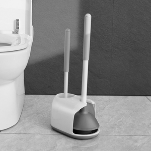 2 in 1 üretici toptan kıl tuvalet fırçası ve piston seti tutucu tuvalet pompası ve kase fırça Combo ile banyo için - Product Image 1