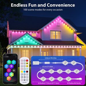 Sıcak Satış RGBW + WIFI Kontrollü Noel Tatil Atmosferi Çatı Işık Dizisi Su Geçirmez Dekoratif Aydınlatma - Product Image 5