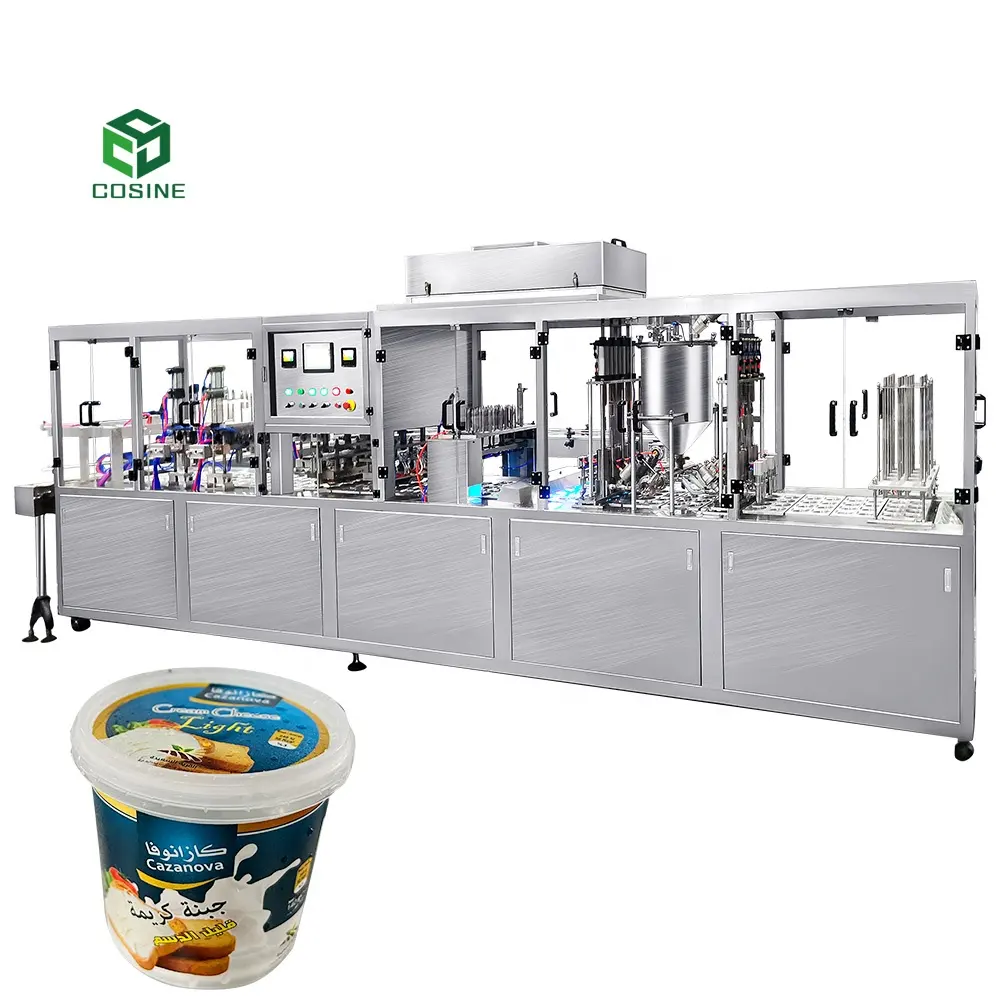 Tigernut automatico due linee yogurt tazza di latte riempimento e sigillatura coperchio pretagliato macchina tazza acqua linea di produzione di olio essenziale