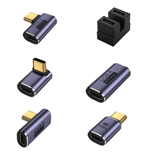 多U形角合金外壳100W C型公对C型母适配器40Gbps闪光速度转换器8k高清电视音频连接器 - Product Image 1