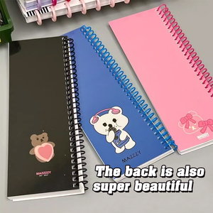 100 páginas Oso de dibujos animados Flip Coil Notebook estudiante portátil bolsillo Bloc de notas Mini Notebook personalizado pequeño cuaderno espiral - Product Image 4