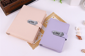 Customized <strong>Notebook</strong> Ring Binder with Lock Pu Leather <strong>Notebook</strong> with <strong>Coded</strong> Lock 3D Password Budget Binder A5 A6 Diary <strong>Notebooks</strong>
