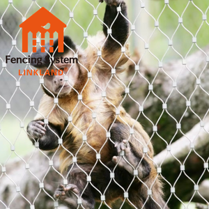 Edelstahl-Vogelhaus netz für Zoo Animal Fence Woven Rope Mesh mit Diamant lochform <span class=keywords><strong>Plain</strong></span> <span class=keywords><strong>Weave</strong></span>-Technik