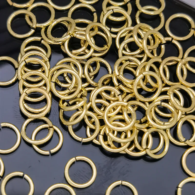 Color oro O anillo de enlace anillo de la joyería no es fácil de óxido no es fácil a desaparecer adecuado para la fabricación de la joyería DIY