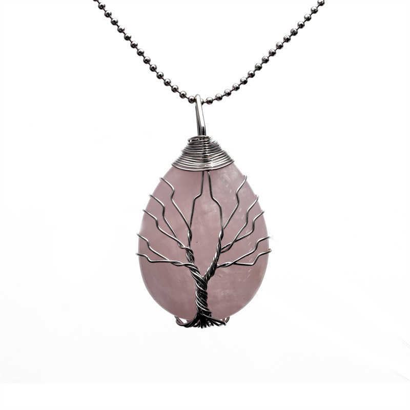 Chaîne de perles de quartz rose