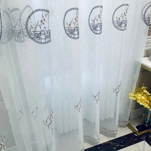 厂家供应梅花图案古风刺绣透明窗帘面料2.8米宽 - Product Image 6