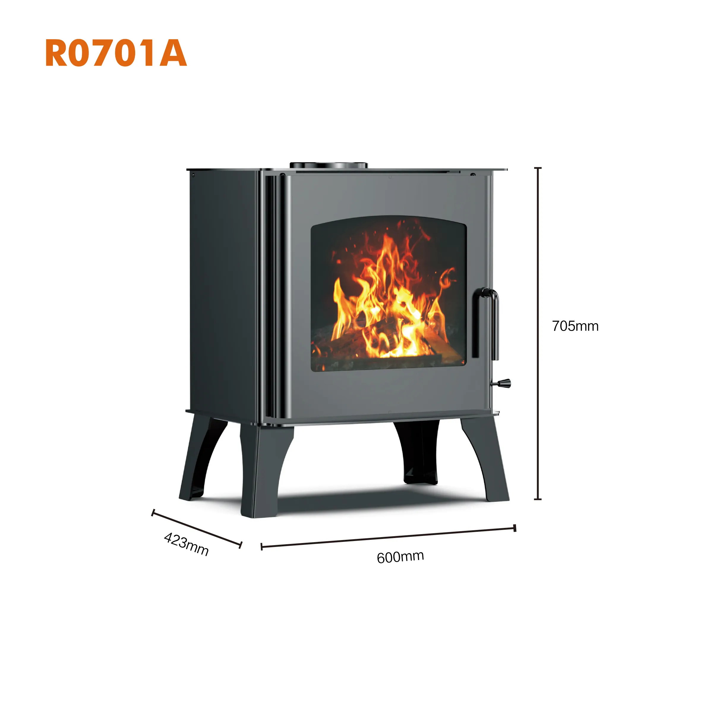 Vendita calda R0701A nuova tendenza europa vendita calda di alta qualità Free Standing 7kw stufa a legna interna