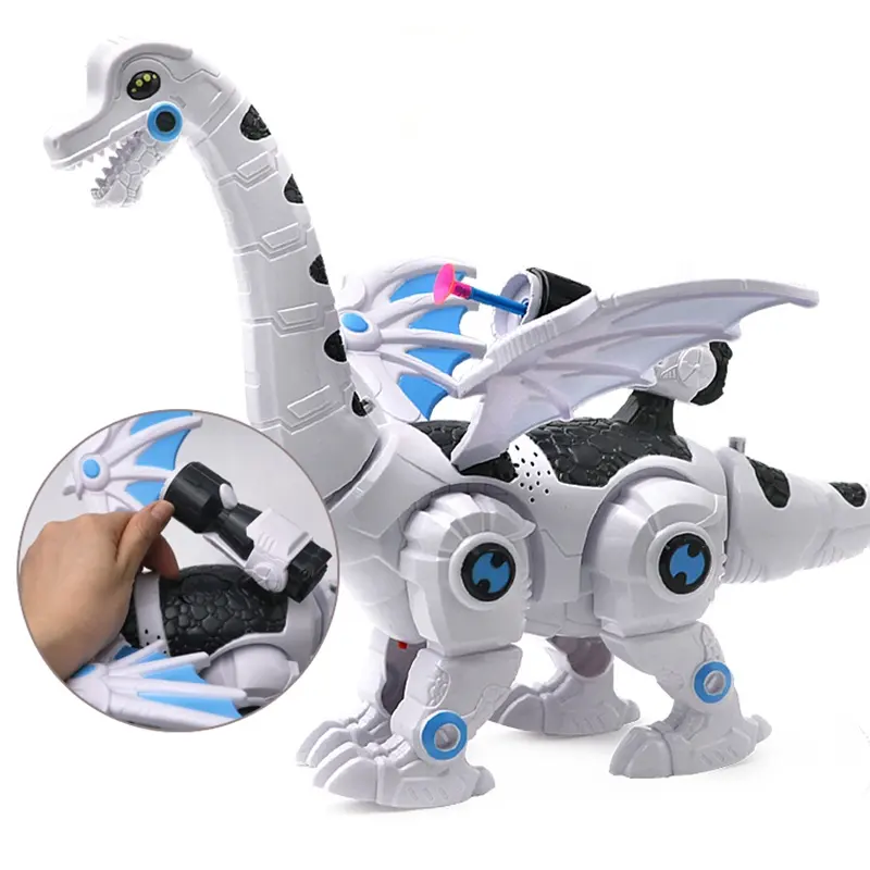 Super September-dinosaurio de plástico mecánico grande para niños, juguete de dragón eléctrico