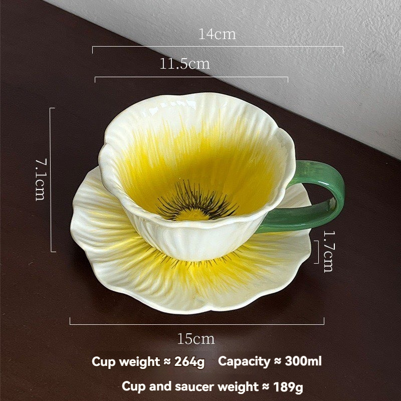Tasse jaune + soucoupe