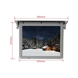 17inch 5:4 Car Bus Coach Smart Tv Flip Motorised Remote <strong>Control</strong> Monitor 2 AV <strong>Input</strong> Motorized Flip Down Car Tv Monitor - Product Image 3