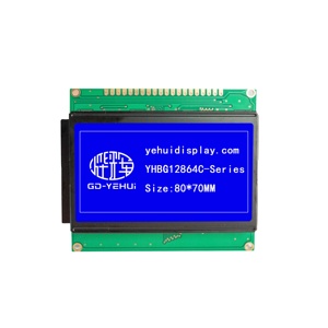 Werkseitig hergestelltes COB 128*64-Zeichen 80*70MM LCD-Modul-Display mit blau-schwarz-grüner und grauer Farbe für die Fabrik - Product Image 1