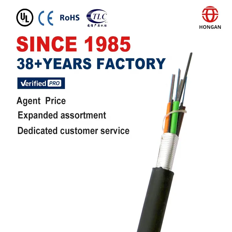 Suministro de fábrica Hongan GYDTZA 1 + 4/5.2 G652D 48 CORE cable de fibra óptica para exteriores