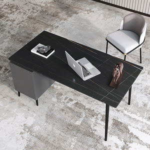 Italian Light Luxury Marble Table Home <strong>Computer</strong> Office Table Study Marble <strong>Desk</strong> with Cabinet <strong>Simple</strong> <strong>Desk</strong> - Product Image 2