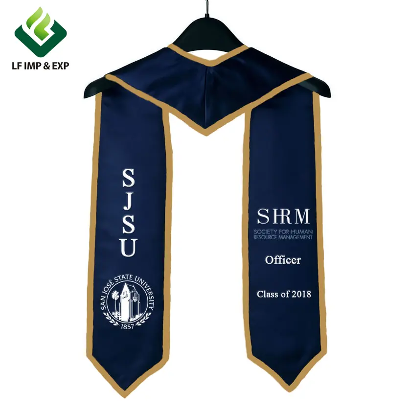 Laurea Stole & Sash vestito da graduazione abito su misura di laurea della stola logo