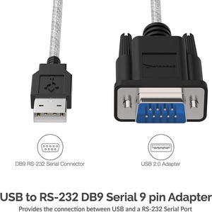 FTDI USB2.0オス-RS232シリアルポート9ピンミニDB9メスシリアルアダプターコンソールケーブル