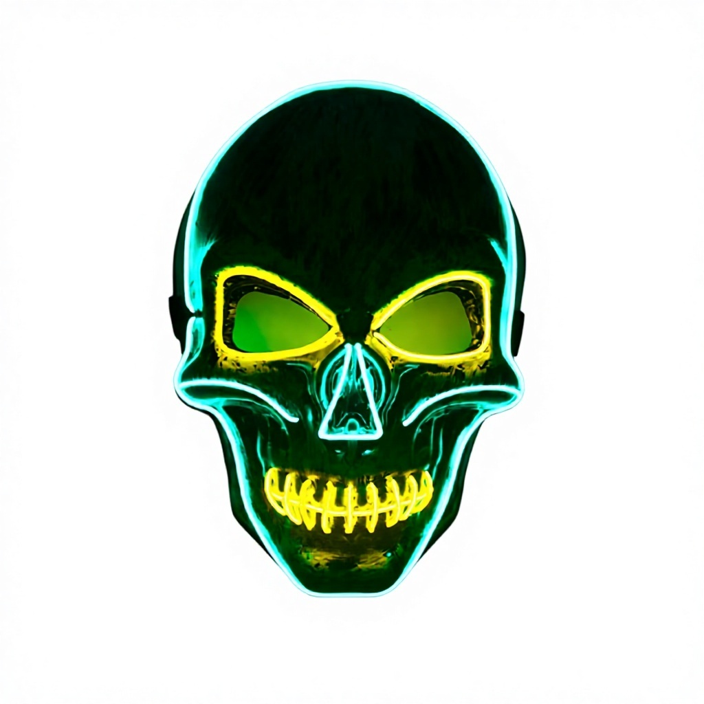 Teschio bicolore verde smeraldo e giallo