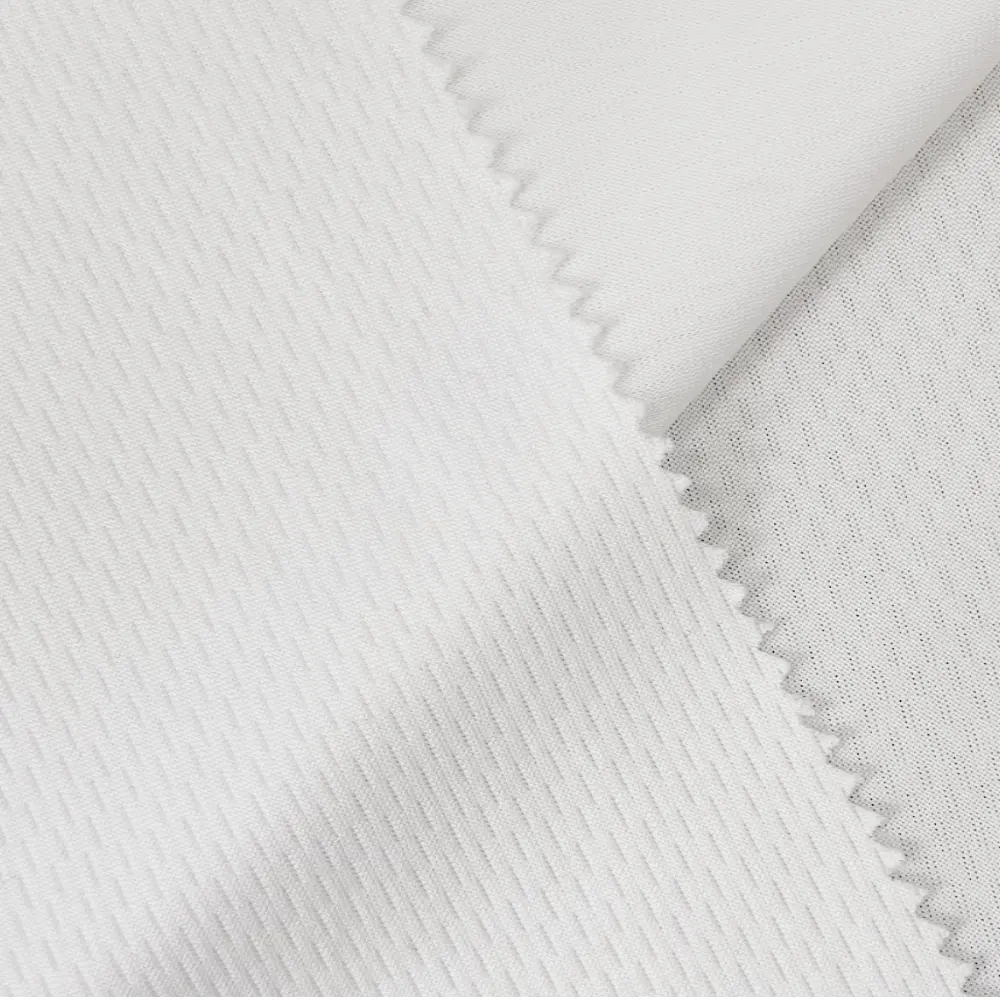 100 polyester sec fit blanc oeil d'oiseau élastique maille oeillet tissu de sport pour l'impression par sublimation