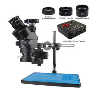 Microscopio estéreo trinocular Simul-Focal 3.5X-90X, microscopio industrial USB Digital compatible con 38MP y cámara para reparación - Product Image 1