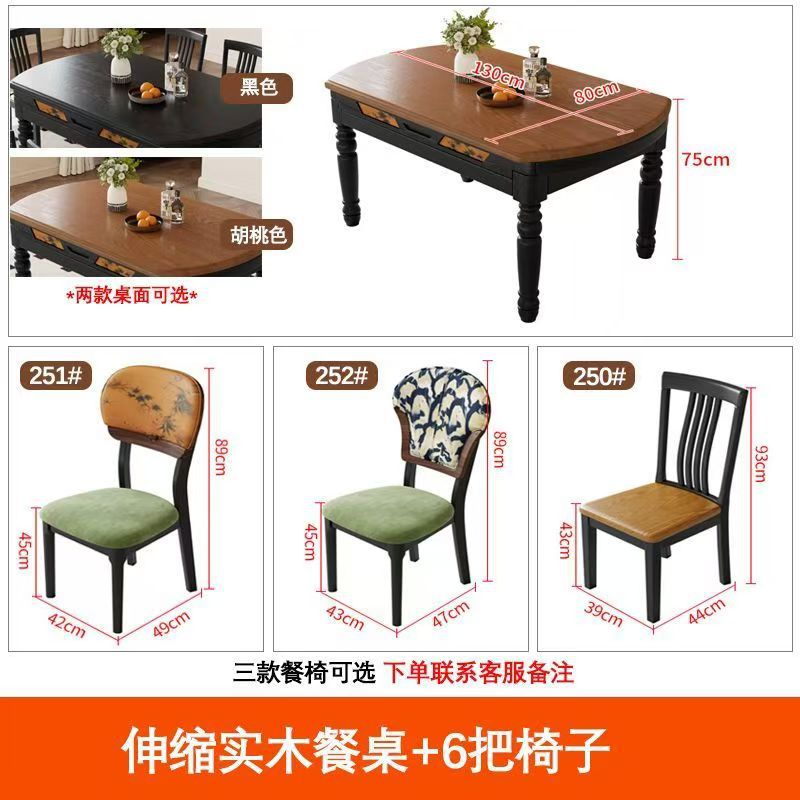 Mesa de comedor de madera maciza con 6 sillas