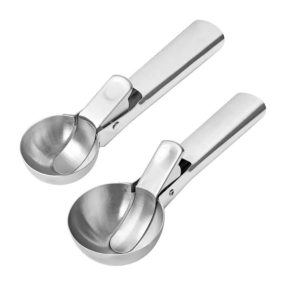 Atacado Boa Qualidade Cozinha Ferramentas Aço Inoxidável Ice Cream Scoop com Easy Trigger