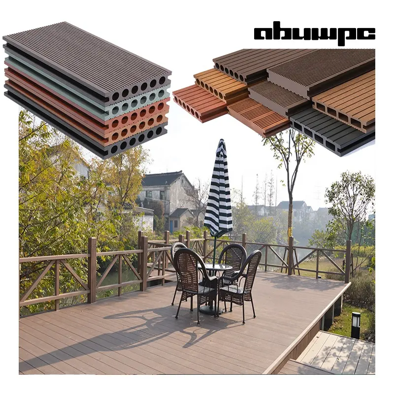 Cheap Price Anti-UV Waterproof Bamboo Powder Wood Powder Plastic Composite Floor Hollow WPC Decking