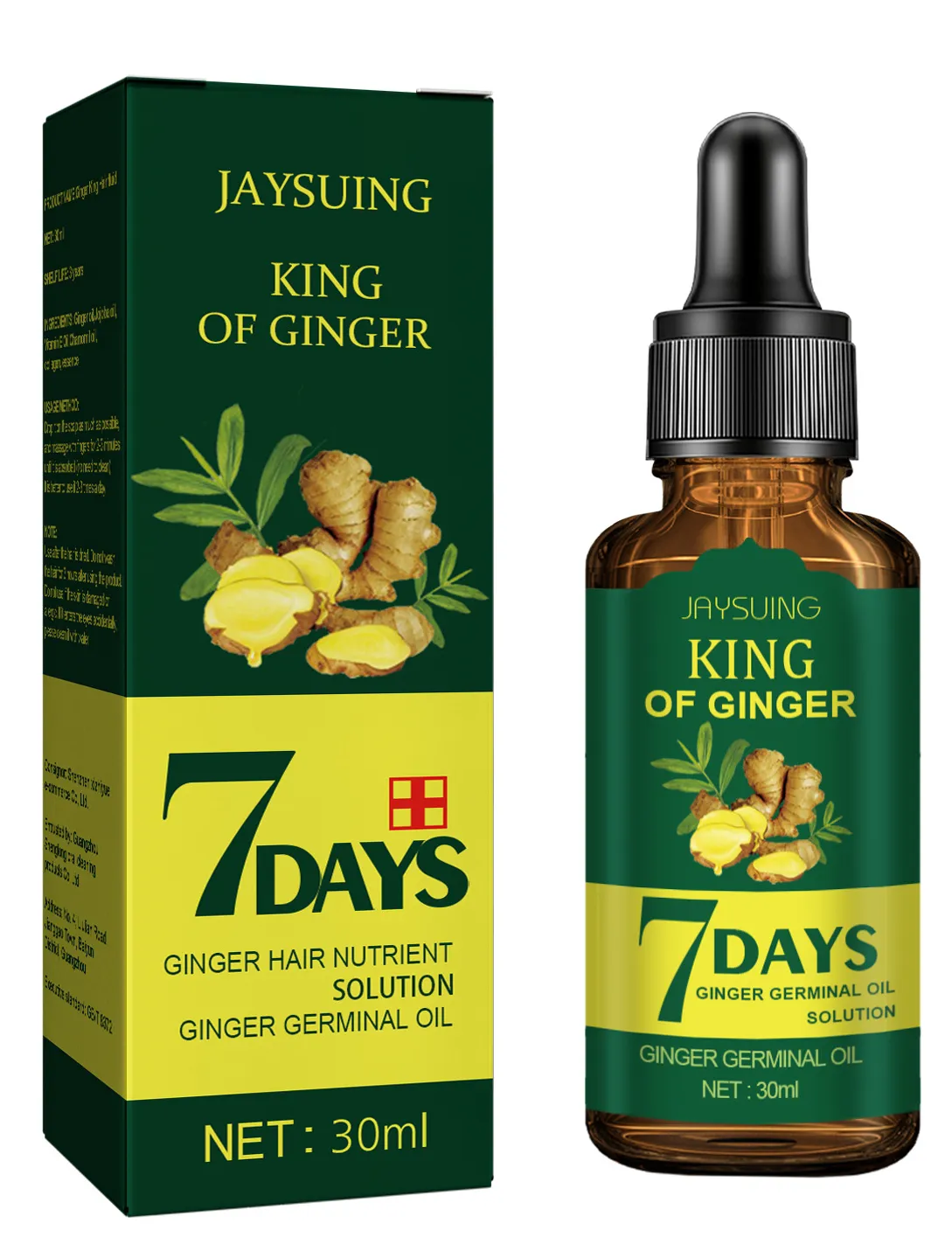 Solución para tratamiento del cabello durante 7 días, aceite esencial para evitar la pérdida de cabello con jengibre