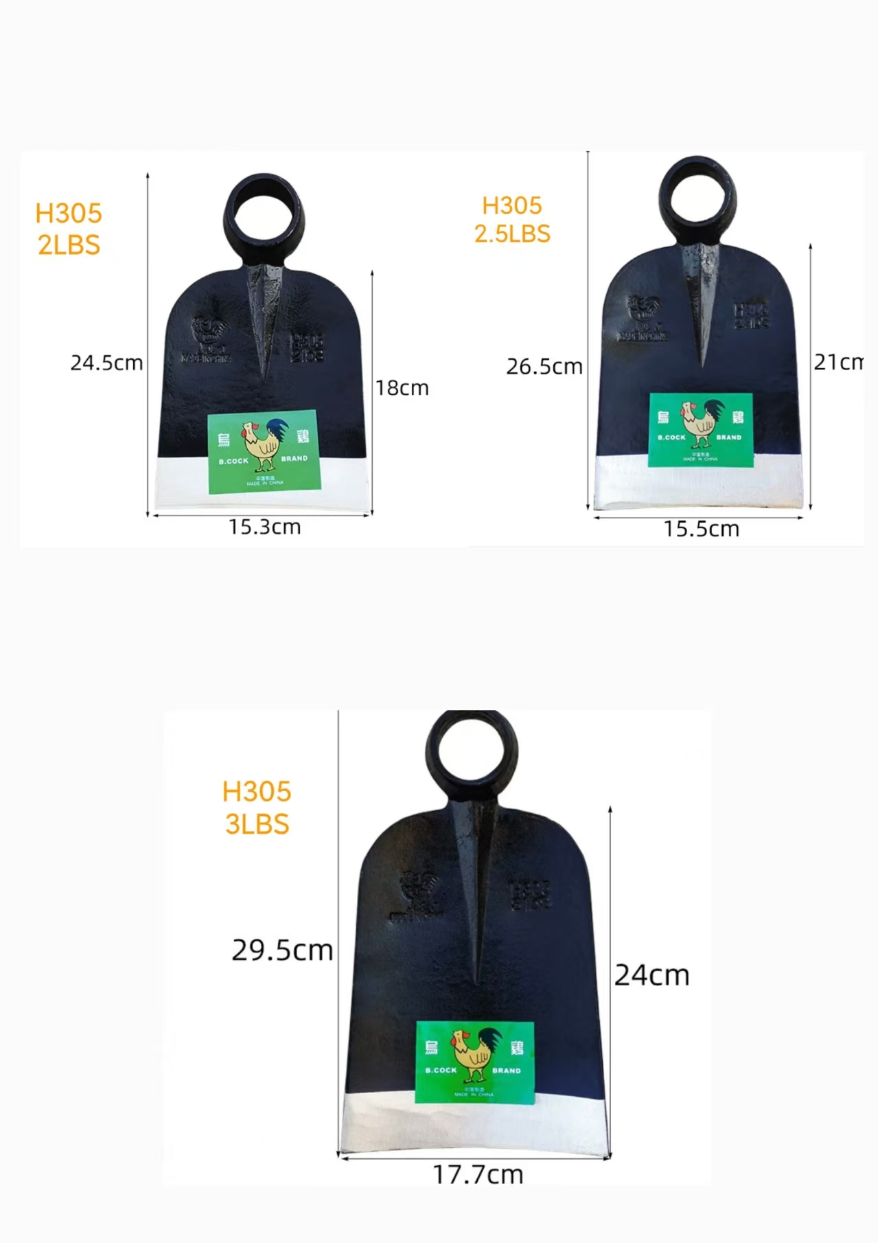Tailles standard