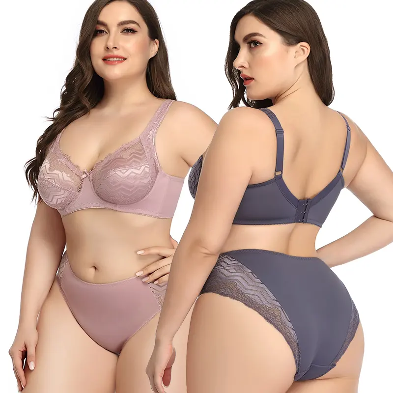 مقاس كبير Underwire 6 ألوان 40C 42C 44C 46C ملابس داخلية نسائية مثيرة حمالة صدر دانتيل كبيرة حمالة صدر وسراويل داخلية نسائية