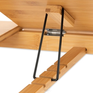 Adjustable Bamboo Laptop Desk Foldable Bed Breakfast <strong>Table</strong> with <strong>Computer</strong> Tray for Home Office Use - Product Image 4