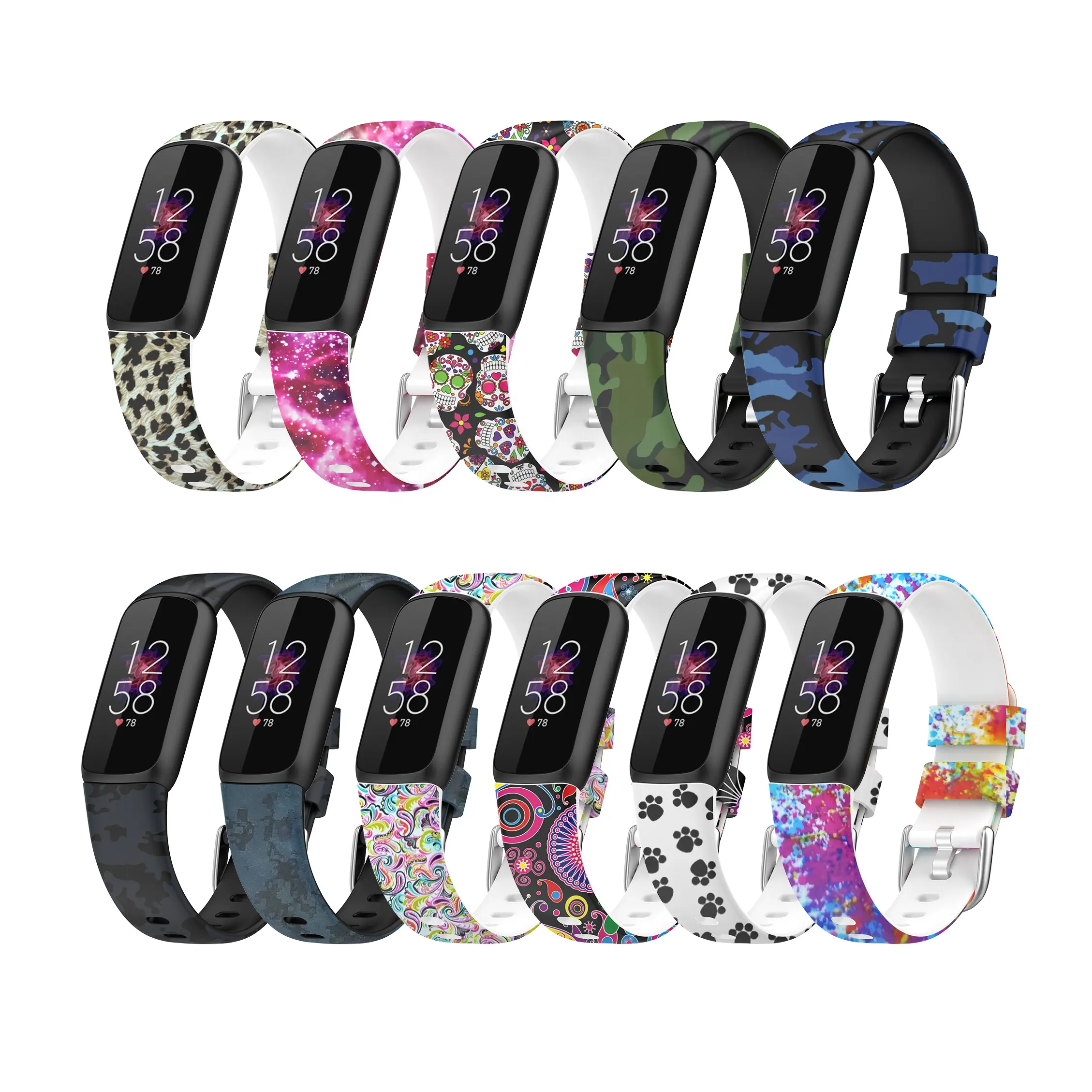 Ivanhoe pulseira de silicone para fitbit luxe, acessório de pulseira de relógio inteligente, pulseira de relógio de esporte, peça de substituição para fitbit luxe