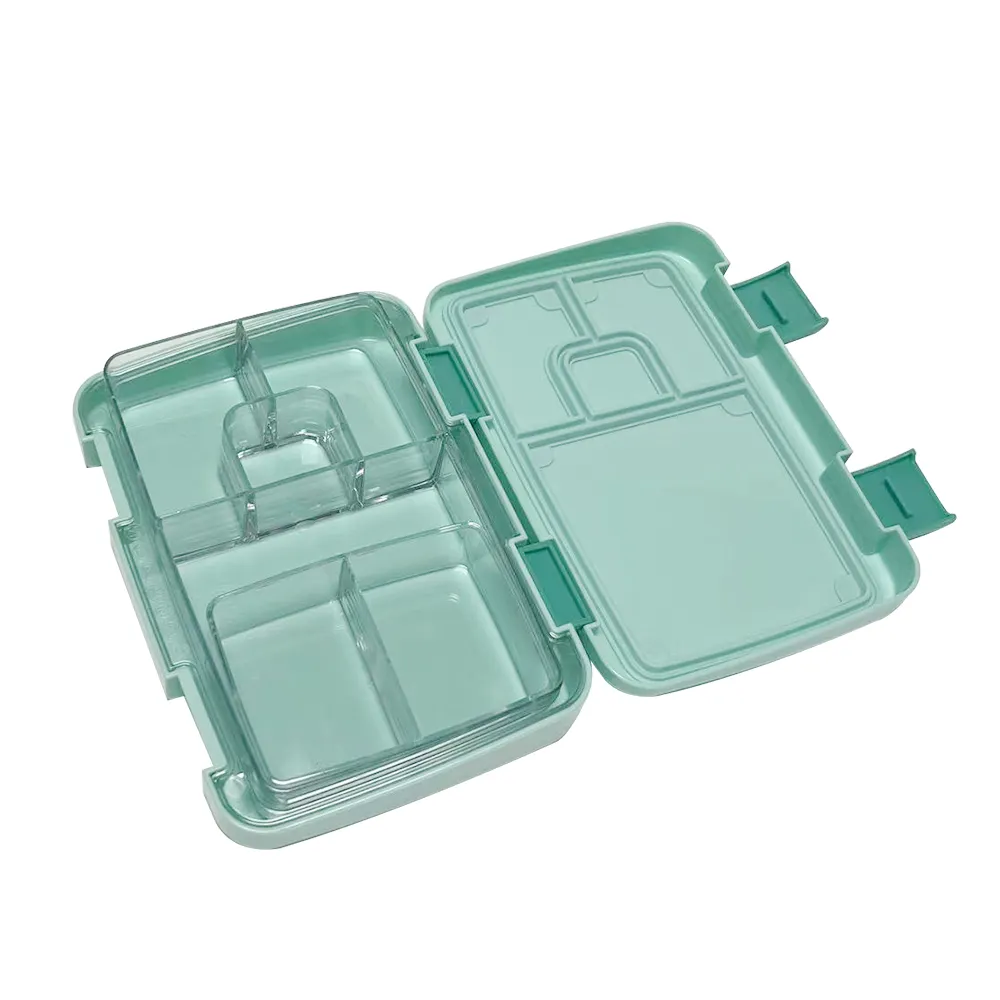 La cassaforte per microonde di vendita calda può personalizzare la piccola Mini scatola di plastica a prova di perdite a 4 scomparti per bambini Bento Lunch Box