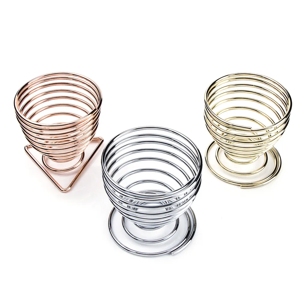 Spiral Metal Stainless Steel Kitchen Gadgets Spring Wire Tray Holder Serving Egg Cup