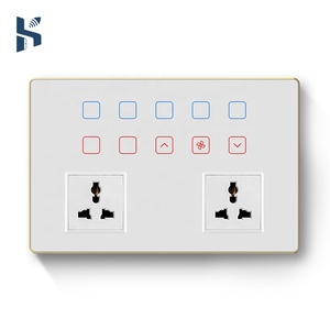 India Standard controllo app Zigbee luce ventola presa a parete combinazione di vetro 16A interruzione di corrente funzione timer di memoria - Product Image 6