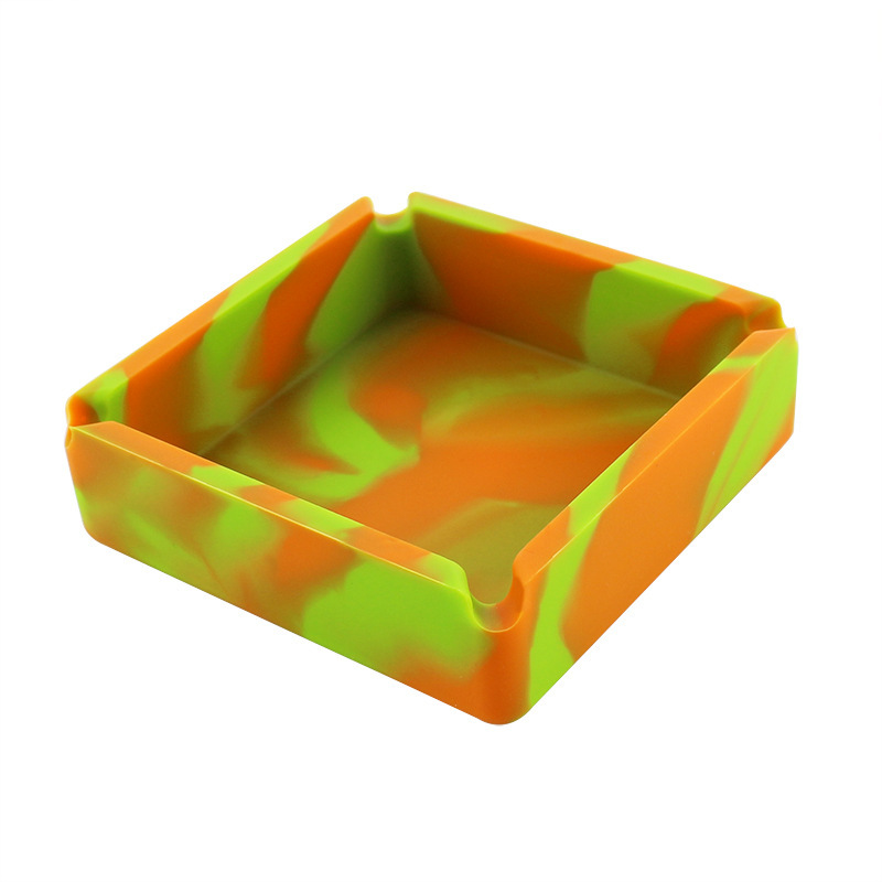 Cuadrado grande-naranja verde camuflaje-10x10x3cm