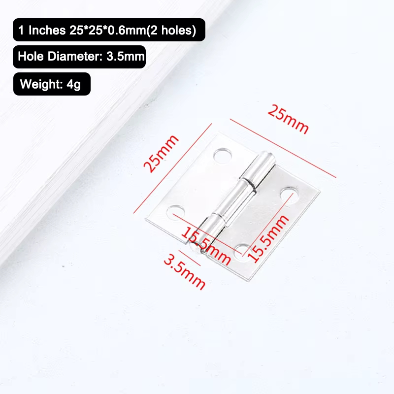 1 pouce 0,6 mm d'épaisseur 25*25 (2 trous)
