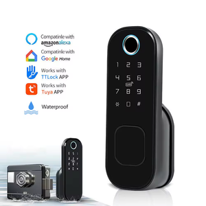 EnriqueTuyaダブル指紋リモコン鉄ゲート用防水ロックTuyawifiハンドルなし電子スマートドアロック - Product Image 3